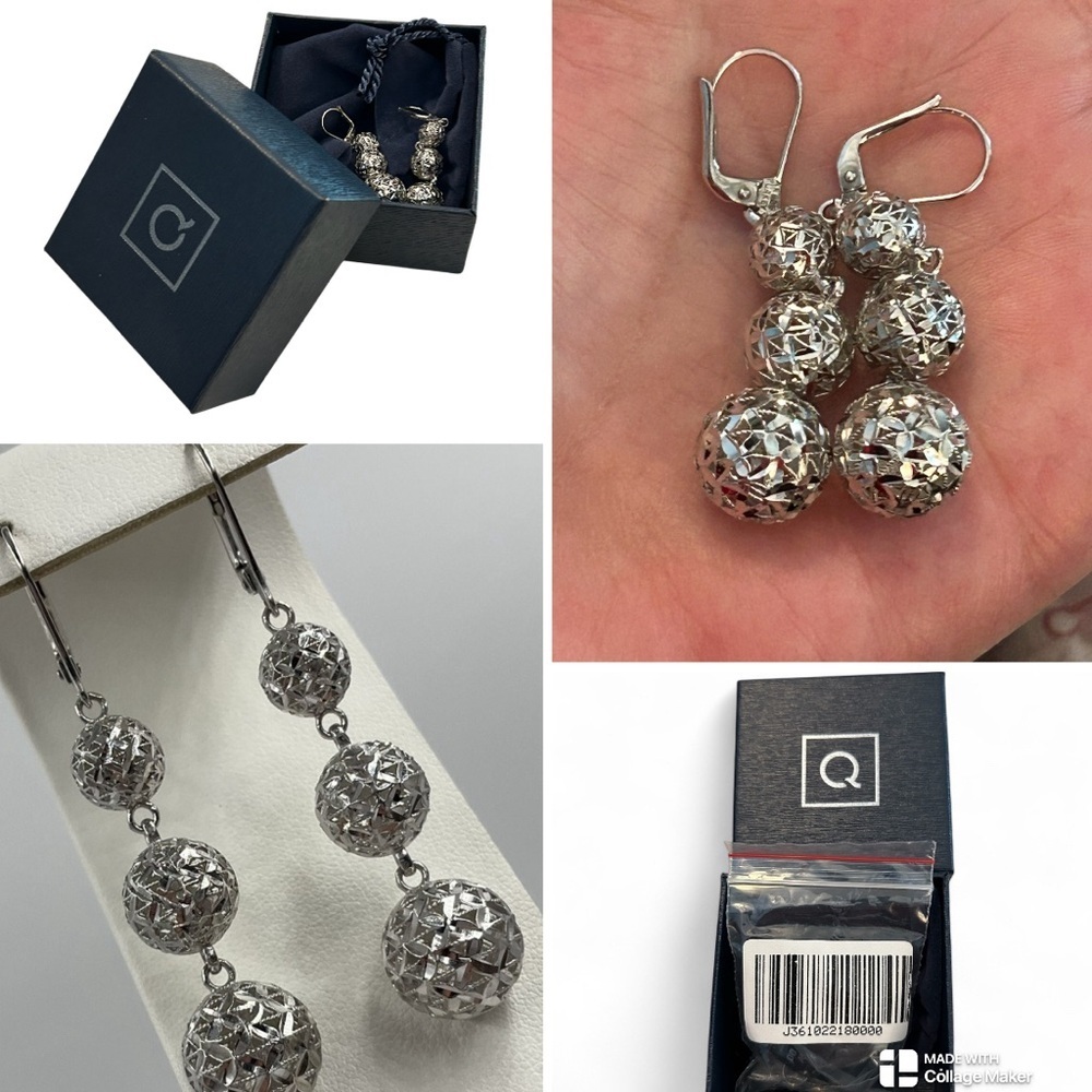 Nwt 925 Elegant Sterling Silver Dangle Earrings 75$
